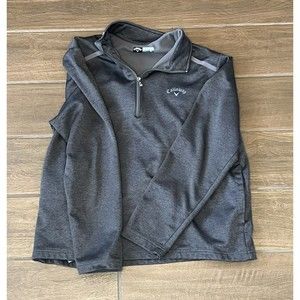 Callaway Golf Sweater Mens Medium 1/4 Zip Pullover Long Sleeve Gray